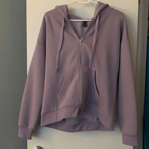 Forever 21 Light Purple Zip-Up Sweatshirt